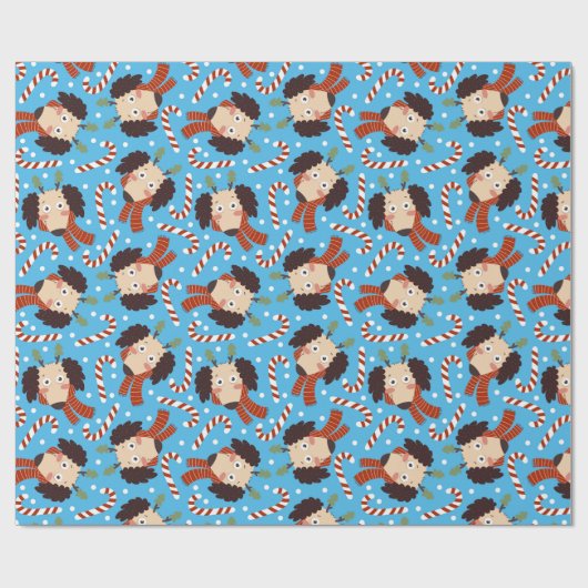 kersthondensnoepjes cadeaupapier (Vlak)