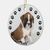 Kersthondenversiering - Schilfdrukken Keramisch Ornament (Links)