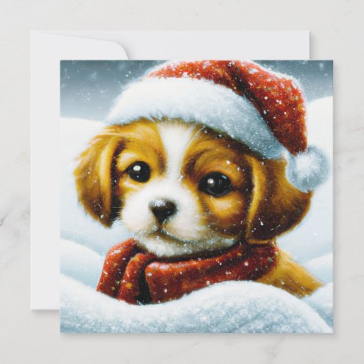 Kersthondje budget Kerstmis Feestdagenkaart (Voorkant)