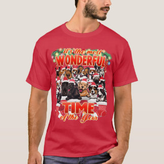 Kersthondontwerpen Grappige Cute Honden Kerstmis T-shirt