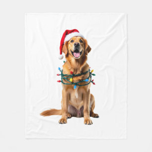 Kersthondsshirt, Kerst Golden retriever Pyjama Fleece Deken
