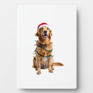 Kersthondsshirt, Kerst Goud Retriever Pyjama Fotoplaat