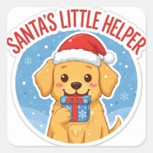 Kersthondsticker 'Santa's Little Helper'