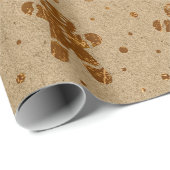 kersthoning met goudmakreel Kraft Cadeaupapier (Rol Hoek)