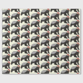 Kersthoningbazaskerstman Cadeaupapier (Vlak)