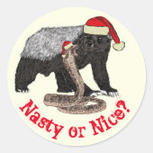 kersthoninghondenbadger Snake Funny Santa Quote Ronde Sticker (Voorkant)