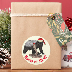 kersthoninghondenbadger Snake Funny Santa Quote Ronde Sticker