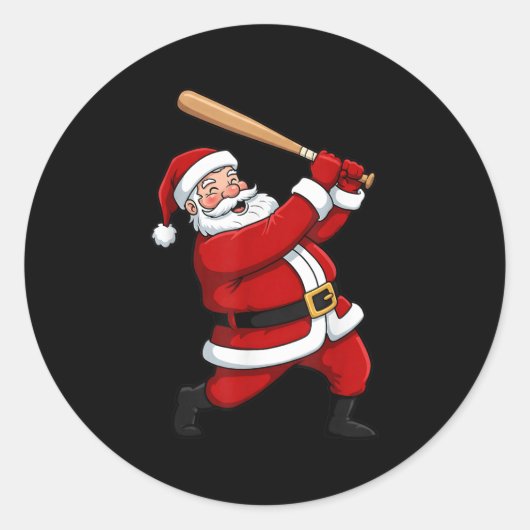 Kersthonkbal Batter Sinterklaas Kerstmis Srt Spele Ronde Sticker (Voorkant)