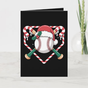 Kersthonkbal Candy Cane Knuppel Santa Hoed Xmas Kaart
