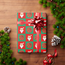 Kersthonkbal en kerstbal-rood en groene chequker cadeaupapier
