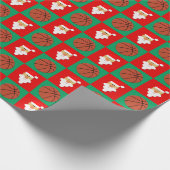 Kersthonkbal en kerstbal-rood en groene chequker cadeaupapier (Hoek)