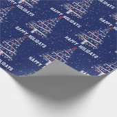 Kersthonkbal en rode sokken cadeaupapier (Hoek)