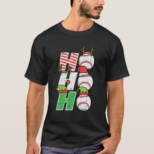 Kersthonkbal Ho Ho Funny Xmas Mannen T-shirt (Voorkant)