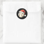 Kersthonkbal Santa Hat Funny Sport Xmas Ronde Sticker (Tas)