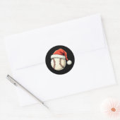 Kersthonkbal Santa Hat Funny Sport Xmas Ronde Sticker (Envelop)