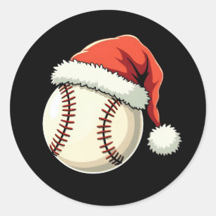 Kersthonkbal Santa Hat Funny Sport Xmas Ronde Sticker