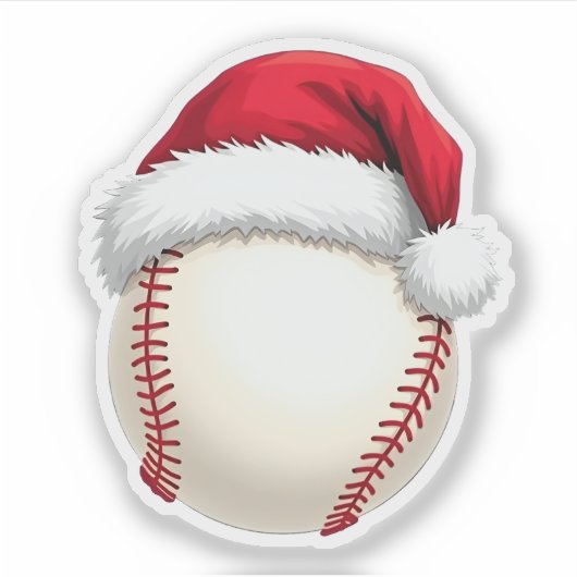Kersthonkbal Santa Hat Funny Sport Xmas Sticker (Voorkant)