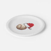 Kersthonkbal Santa Hat Papieren Bordje (Gekanteld)