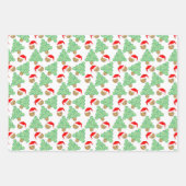 Kersthonkbal Santa Hats Inpakpapier Vel (Voorkant 3)
