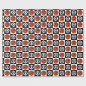 Kersthonkbal Snowflake Black en White Cadeaupapier (Vlak)