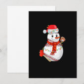 Kersthonkbal Snowman Baseball mama Funny Xmas Kaart (Voorkant / Achterkant)