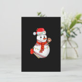 Kersthonkbal Snowman Baseball mama Funny Xmas Kaart (Staand voorkant)