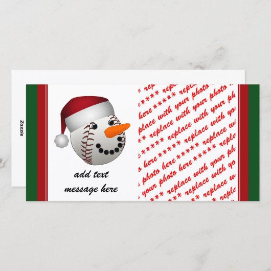 Kersthonkbal Snowman Feestdagenkaart (Voorkant / Achterkant)