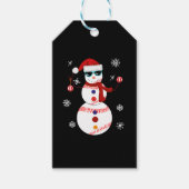 Kersthonkbal Snowman Santa Hat Gift Cadeaulabel (Voorkant)