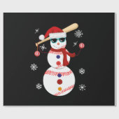 Kersthonkbal Snowman Santa Hat Gift Cadeaupapier (Vlak)