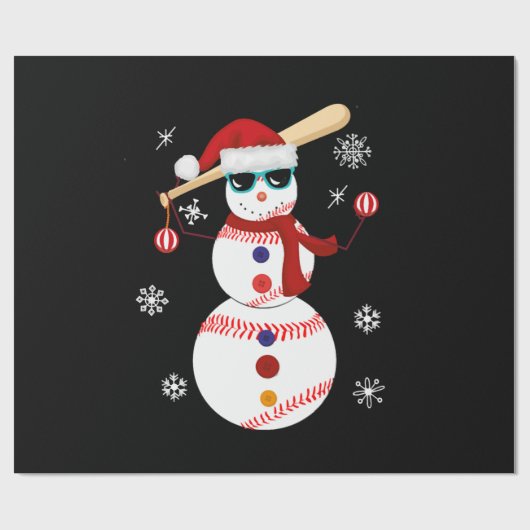 Kersthonkbal Snowman Santa Hat Gift Cadeaupapier (Vlak)