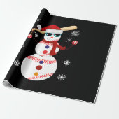 Kersthonkbal Snowman Santa Hat Gift Cadeaupapier (Uitgerold)