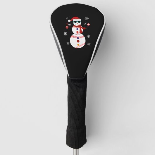 Kersthonkbal Snowman Santa Hat Gift Golfheadcover (Voorkant)