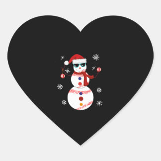 Kersthonkbal Snowman Santa Hat Gift Hart Sticker