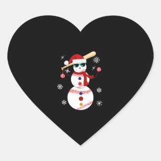 Kersthonkbal Snowman Santa Hat Gift Hart Sticker