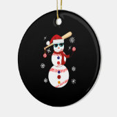 Kersthonkbal Snowman Santa Hat Gift Keramisch Ornament (Links)
