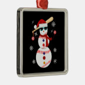 Kersthonkbal Snowman Santa Hat Gift Metalen Ornament (Rechts)