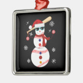 Kersthonkbal Snowman Santa Hat Gift Metalen Ornament (Links)