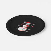 Kersthonkbal Snowman Santa Hat Gift Papieren Bordje (Gekanteld)