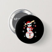 Kersthonkbal Snowman Santa Hat Gift Ronde Button 5,7 Cm (Voorkant /achterkant)