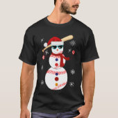 Kersthonkbal Snowman Santa Hat Gift T-shirt (Voorkant)