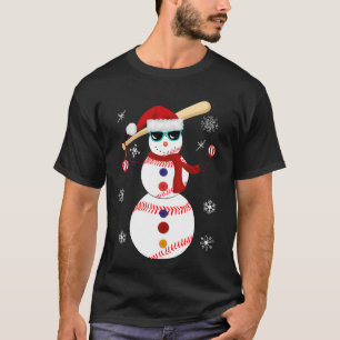 Kersthonkbal Snowman Santa Hat Gift T-shirt