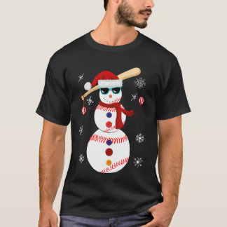 Kersthonkbal Snowman Santa Hat Gift T-shirt