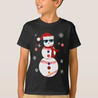 Kersthonkbal Snowman Santa Hat Gift T-shirt