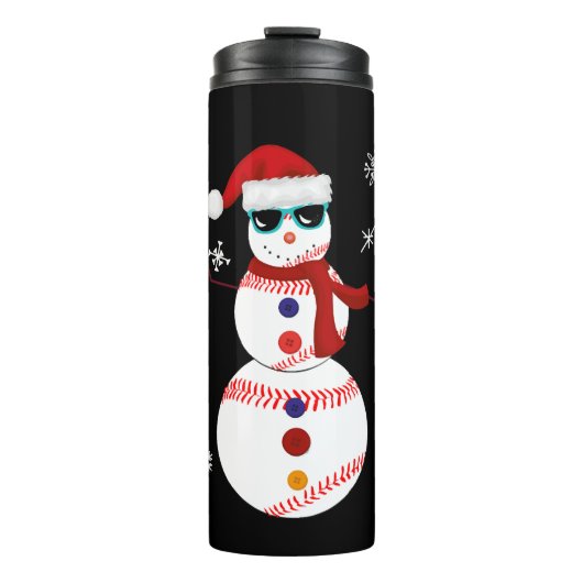 Kersthonkbal Snowman Santa Hat Gift Thermosbeker (Voorkant)