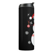 Kersthonkbal Snowman Santa Hat Gift Thermosbeker (Gedraaid links)