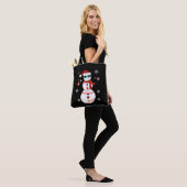 Kersthonkbal Snowman Santa Hat Gift Tote Bag (Op model)