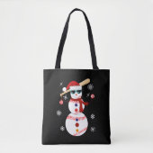 Kersthonkbal Snowman Santa Hat Gift Tote Bag (Voorkant)