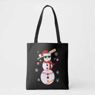 Kersthonkbal Snowman Santa Hat Gift Tote Bag