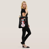 Kersthonkbal Snowman Santa Hat Gift Tote Bag (Op model)