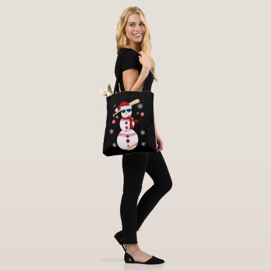 Kersthonkbal Snowman Santa Hat Gift Tote Bag (Op model)